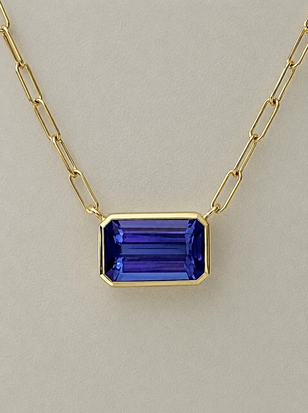 Tanzanite Necklace 5.15ct Natural Gemstone 14K Yellow Gold